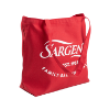 Red canvas tote bag featuring large Sargento logo with “Est. 1953” and “Family Backed Quality” text in a bold vintage design