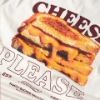 Close-up of Sargento Cheese Please Tee back graphic featuring a grilled cheese sandwich
