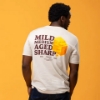Sargento Cheddar Lineup Tee worn from the back with Mild, Medium, Aged, Sharp cheddar design