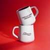Two Sargento Serious About Cheese Mugs stacked to show the Sargento logo and “I Take My Cheese Seriously” message