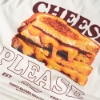 Close-up of Sargento Cheese Please Tee back graphic featuring a grilled cheese sandwich