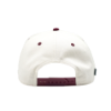 Back view of "The Heritage Snapback", showing an adjustable snapback strap and cream structured panels.