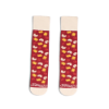 Front view of Sargento Balanced Breaks Snacks Socks showing allover snack pattern and Sargento logo at the toes